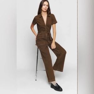 REFORMATION CASSIDY DENIM JUMPSUIT - NWT - 10